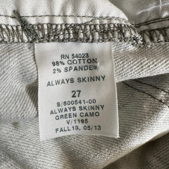 Gap 1969 Womens Camouflage Low Rise Always Skinny Zipper Pocket Jeans 27 Grunge - Picture 11 of 12